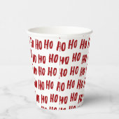 Fun Ho Ho Text Red Holiday Pattern Weihnachten Pappbecher (Rechts)