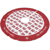 Fun Ho Ho Text Red Holiday Pattern Weihnachten Polyester Weihnachtsbaumdecke (Schrägansicht)
