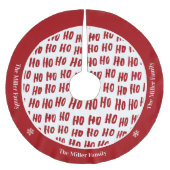 Fun Ho Ho Text Red Holiday Pattern Weihnachten Polyester Weihnachtsbaumdecke (Vorderseite)