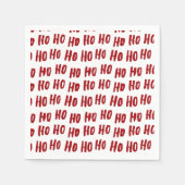 Fun Ho Ho Text Red Holiday Pattern Weihnachten Serviette (Vorderseite)