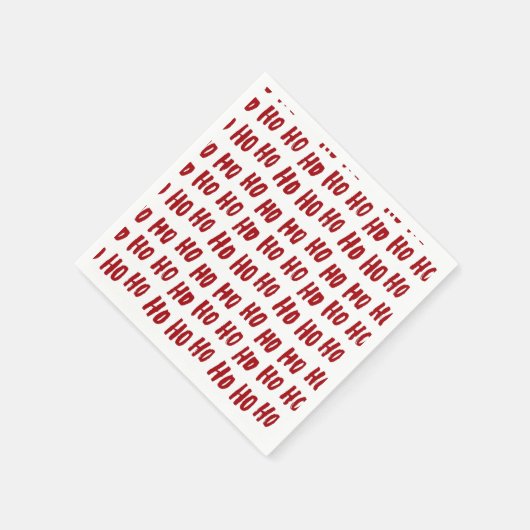 Fun Ho Ho Text Red Holiday Pattern Weihnachten Serviette (Ecke)