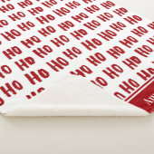 Fun Ho Ho Text Red Holiday Pattern Weihnachten Sherpadecke (3/4)