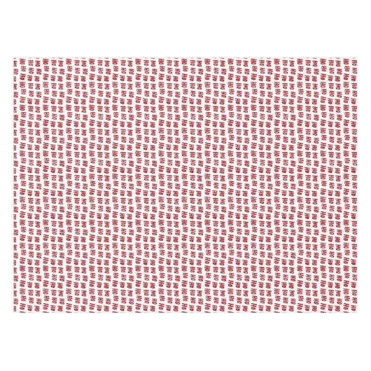 Fun Ho Ho Text Red Holiday Pattern Weihnachten Tischdecke (Vorderseite (Horizontal))