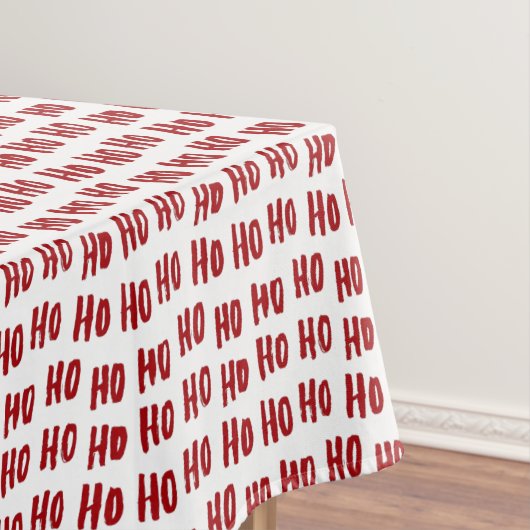 Fun Ho Ho Text Red Holiday Pattern Weihnachten Tischdecke (Beispiel)