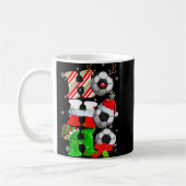 Fun Ho Ho Weihnachten Fußball Fußball Santa Reind Kaffeetasse (Links)