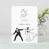 Fun Hochzeit niedliches Paar Save The Date (Stehend Vorderseite)