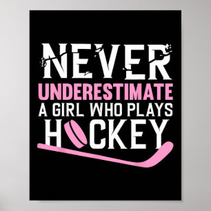 Fun Hockey Art for Girls Women Field Hockey Player Poster
