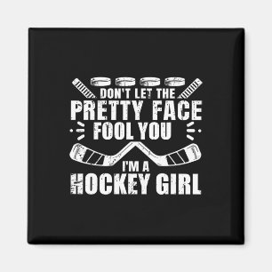 Fun Hockey Art for Women Girls Hockey Player Sport Magnet