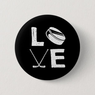 Fun Hockey Design für Kinder Männer Eishockey Pl Button