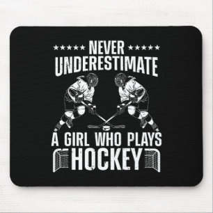 Fun Hockey for Women Girls Ice Hockey Player Hocke Mousepad