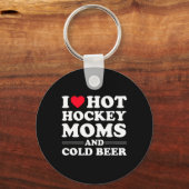 Fun Hockey I Liebe Hockey Mamas und Cold Beer Schlüsselanhänger (Vorderseite)