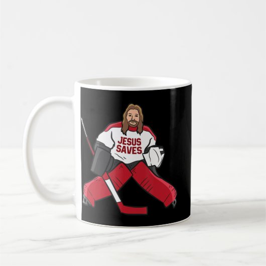 Fun Hockey Jesus Rette Hockey Goalie Kaffeetasse (Links)