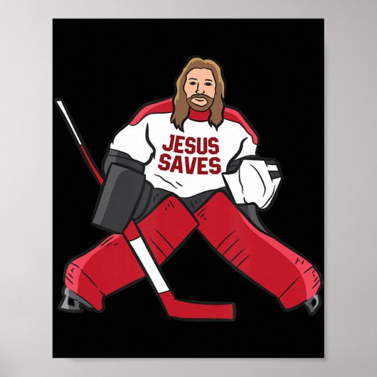 Fun Hockey Jesus Rette Hockey Goalie Poster (Vorne)