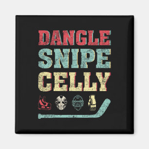 Fun Hockey Lover T-Shirt Dangle Snipe Celly Hockey Magnet