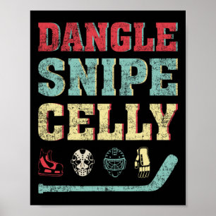 Fun Hockey Lover T-Shirt Dangle Snipe Celly Hockey Poster