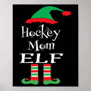 Fun Hockey Mama Elf Xmas Familie Match Women Men T Poster