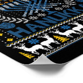 Fun Hockey Menorah Hanukkah Judenfestival Holida Poster (Ecke)