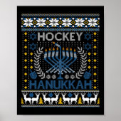 Fun Hockey Menorah Hanukkah Judenfestival Holida Poster (Vorne)
