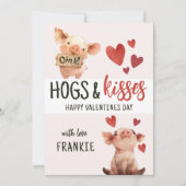 Fun Hogs & Kisses | Valentinstag Feiertagskarte (Vorderseite)