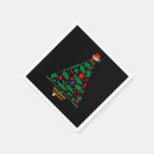Fun Holiday Fisherman's Fishing Weihnachtsbaum Serviette (Ecke)