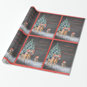 Fun Holiday German Shepherds mit Weihnachtsmannmü Geschenkpapier