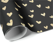 Fun Holiday Gold Liebe Hört Wrapping Paper Geschenkpapier (Rolleneckpunkt)