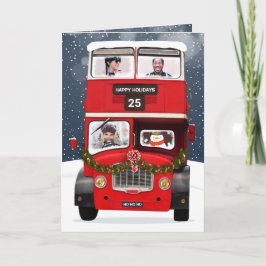 Fun Holiday Greeting Card Foto in Bus Car Karte
