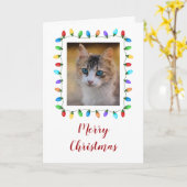 Fun Holiday Lights Pet Foto Rahmen Weihnachten Karte (Gelbe Blume)