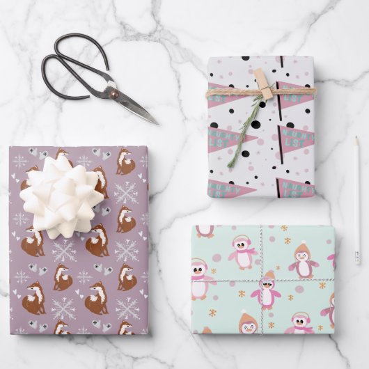 Fun Holiday Patterns versammelt Geschenkpapier Set (Vorderseite)
