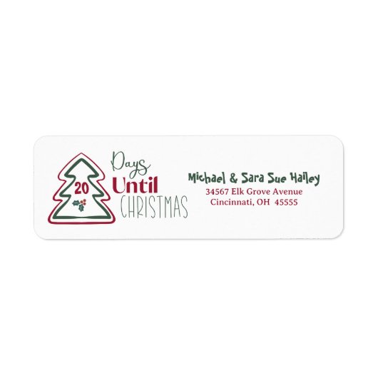 Fun Holiday Red Green Christmas Return Address (Vorne)