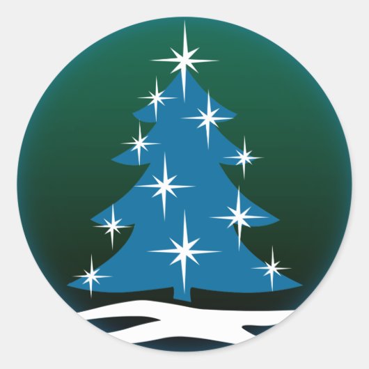 Fun Holiday Stickers Blue Weihnachtsbaum Stickers (Vorderseite)