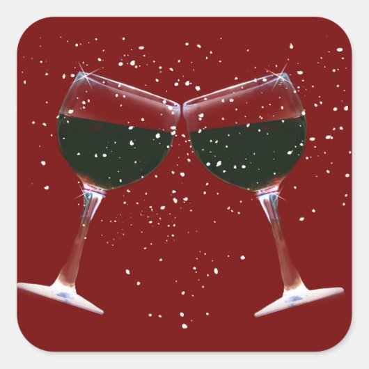 Fun Holiday Wein Toasting Brillen Sticker (Vorderseite)