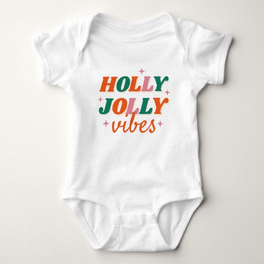 Fun Holly Jolly Vibes Weihnachtsdesign Baby Strampler (Vorderseite)