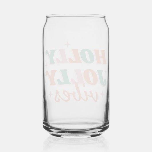 Fun Holly Jolly Vibes Weihnachtsdesign Dosenglas (Rückseite)