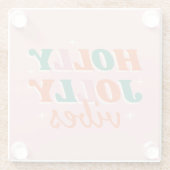 Fun Holly Jolly Vibes Weihnachtsdesign Glasuntersetzer (Rückseite)