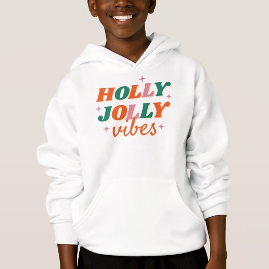 Fun Holly Jolly Vibes Weihnachtsdesign Hoodie (Vorderseite)