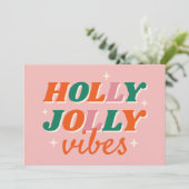 Fun Holly Jolly Vibes Weihnachtsdesign Karte (Stehend Vorderseite)