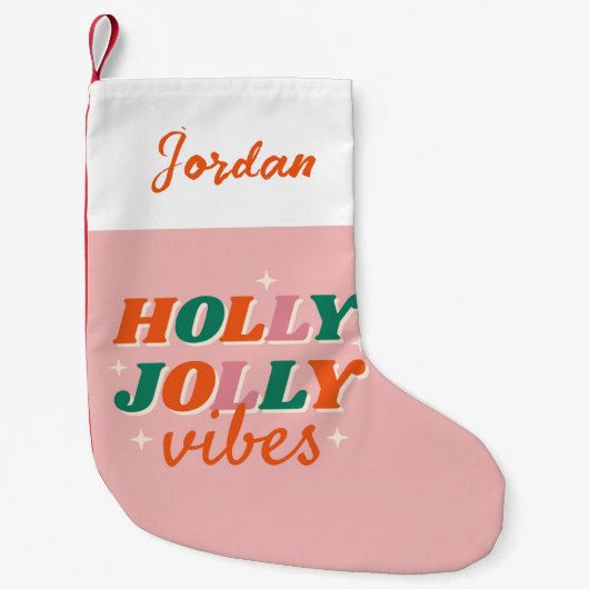 Fun Holly Jolly Vibes Weihnachtsdesign Kleiner Weihnachtsstrumpf (Vorderseite)