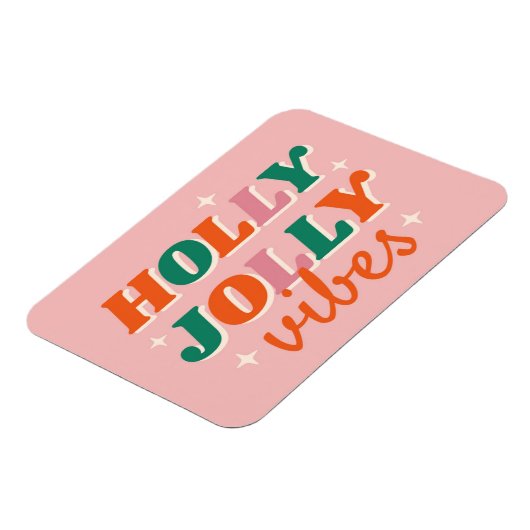 Fun Holly Jolly Vibes Weihnachtsdesign Magnet (Linke Seite)