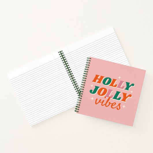 Fun Holly Jolly Vibes Weihnachtsdesign Notizblock (Innenseite)
