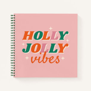 Fun Holly Jolly Vibes Weihnachtsdesign Notizblock