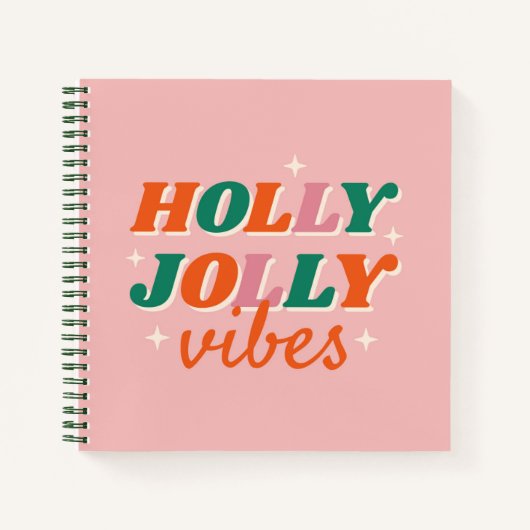 Fun Holly Jolly Vibes Weihnachtsdesign Notizblock (Vorderseite)