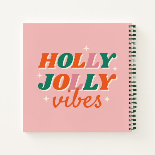 Fun Holly Jolly Vibes Weihnachtsdesign Notizblock (Rückseite)