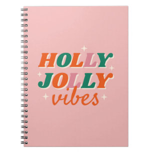 Fun Holly Jolly Vibes Weihnachtsdesign Notizblock