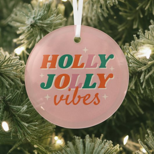 Fun Holly Jolly Vibes Weihnachtsdesign Ornament Aus Glas (InSitu)