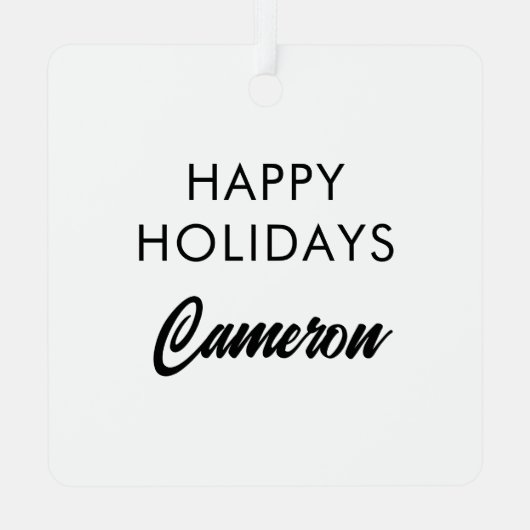 Fun Holly Jolly Vibes Weihnachtsdesign Ornament Aus Metall (Rückseite)