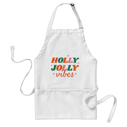 Fun Holly Jolly Vibes Weihnachtsdesign Schürze (Vorne)