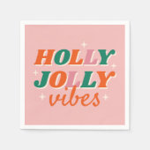 Fun Holly Jolly Vibes Weihnachtsdesign Serviette (Vorderseite)
