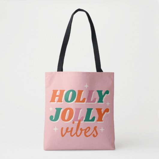 Fun Holly Jolly Vibes Weihnachtsdesign Tasche (Vorderseite)