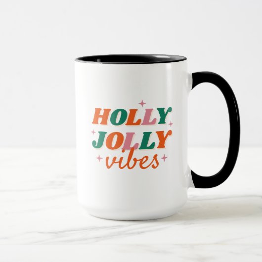 Fun Holly Jolly Vibes Weihnachtsdesign Tasse (Rechts)
